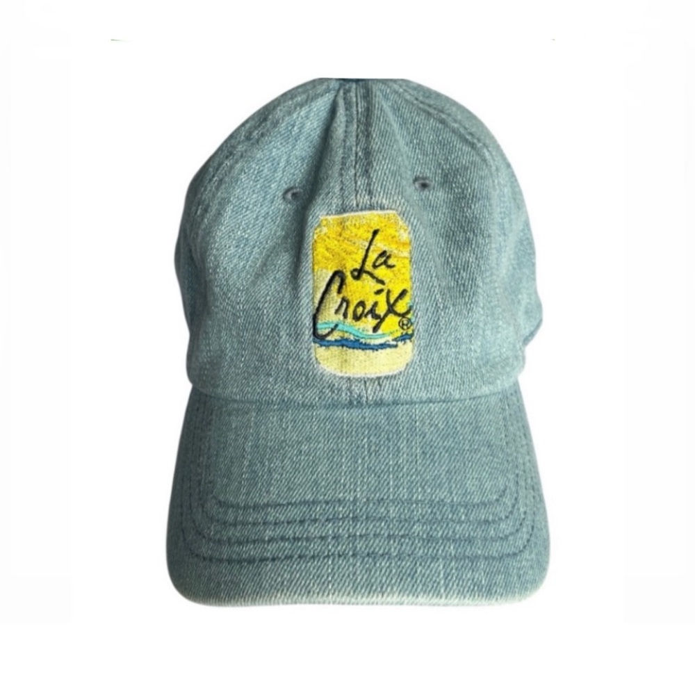 NWOT LaCroix Denim Blue Embroidered Limoncello Hat